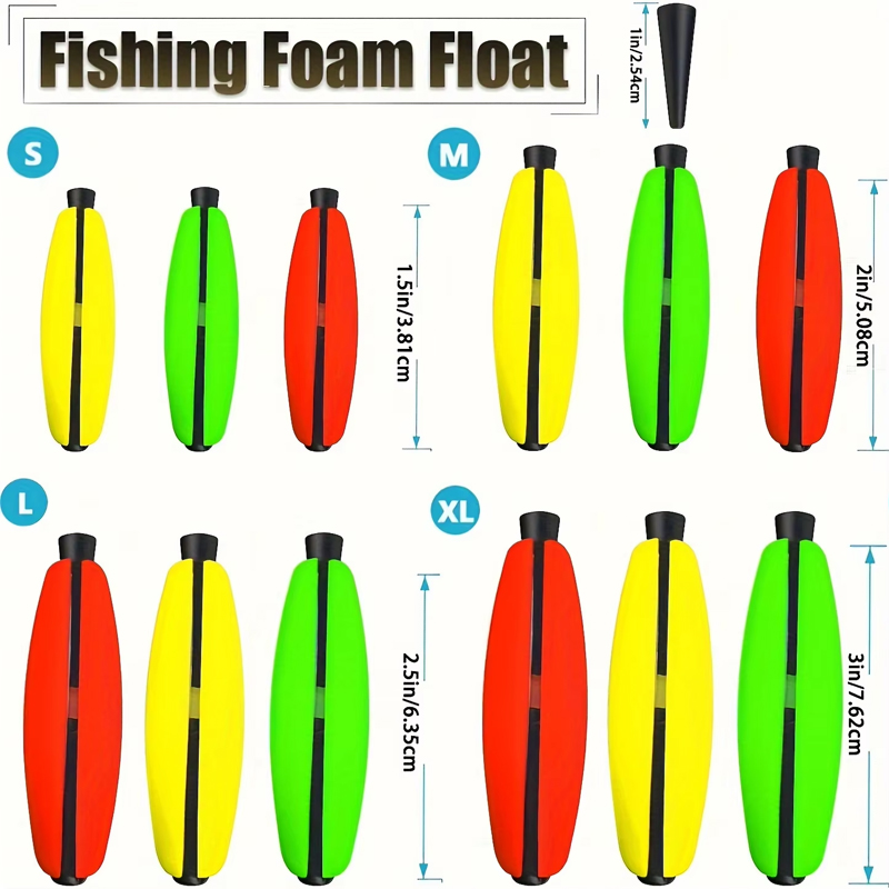 Fishing Bobber Float - 15pcs Peg Floats for Catfish Crappie,