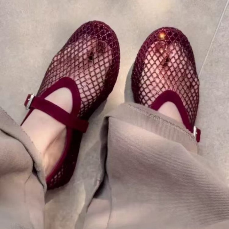 Fishing Equipment Net - Hollow Rhinestone Baotou Sandals Women 2026
