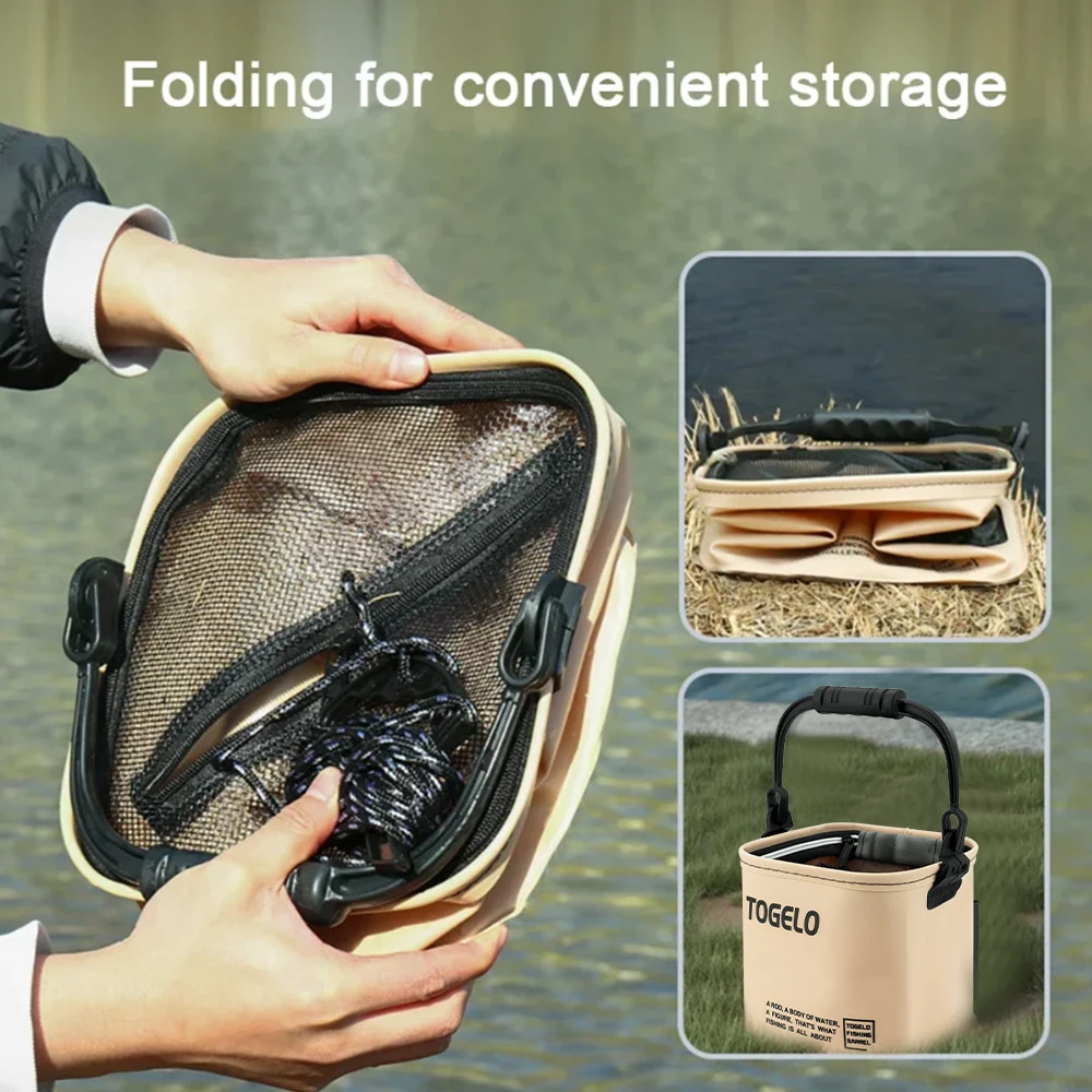 Outdoor Fishing Bucket Foldabl - Fishing Equipment Net ulasan dan harga