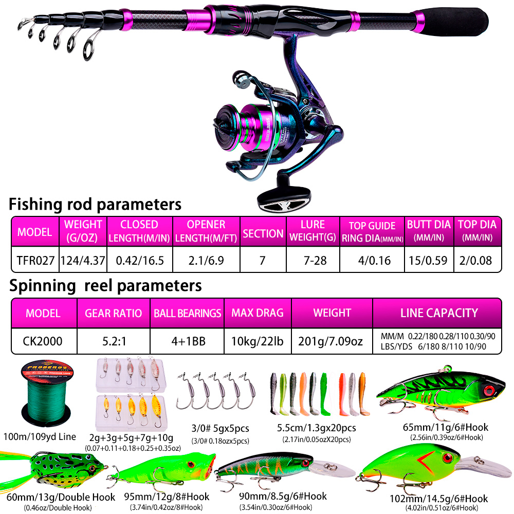 PROBEROS 2.1m Baitcasting/Spin - Fishing Equipment Online ulasan dan harga