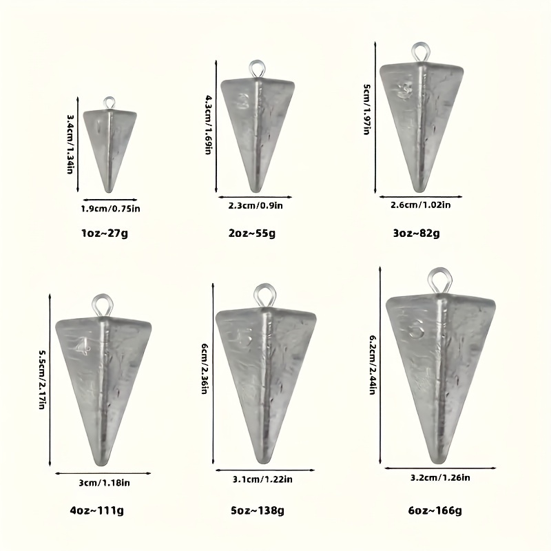 3/4/5pcs Pyramid Fishing Sinke - Fishing Equipment Set ulasan dan harga