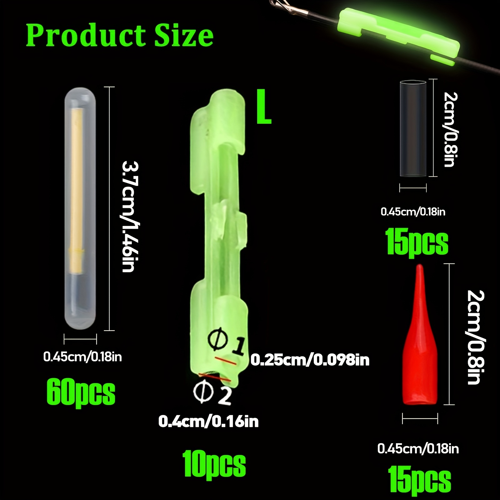 100PCS Fishing Glow Sticks Set - Fishing Bobber Float ulasan dan harga
