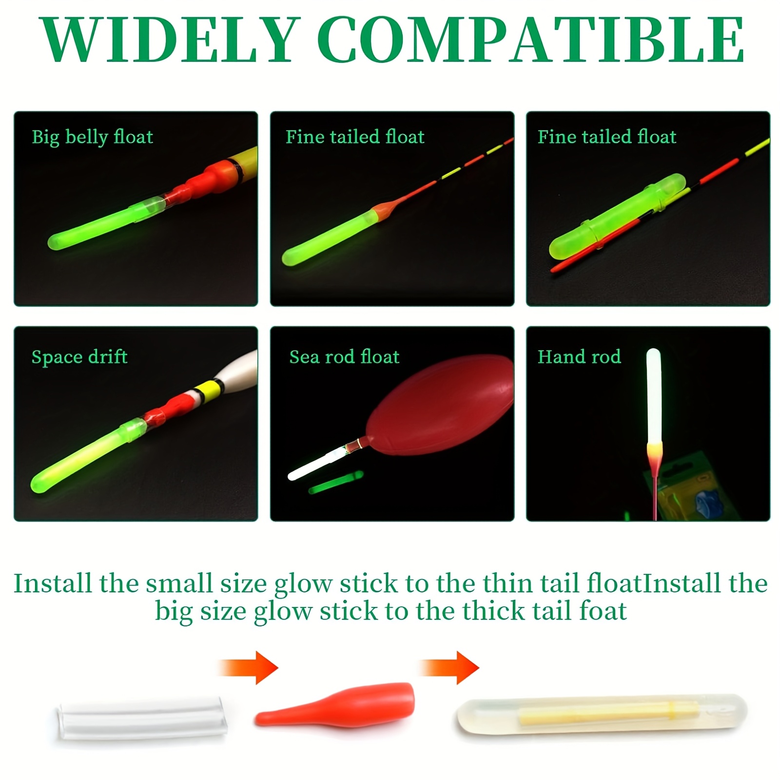 100PCS Fishing Glow Sticks Set - Fishing Bobber Float ulasan dan harga